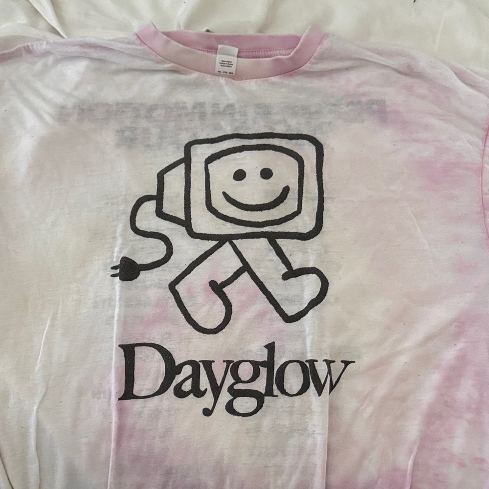 Dayglow Graphic Tee in Pink and White